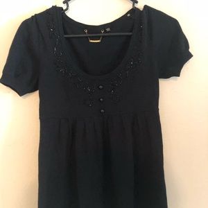 🌂Forever 21 Tunic Black Blouse Sz. S